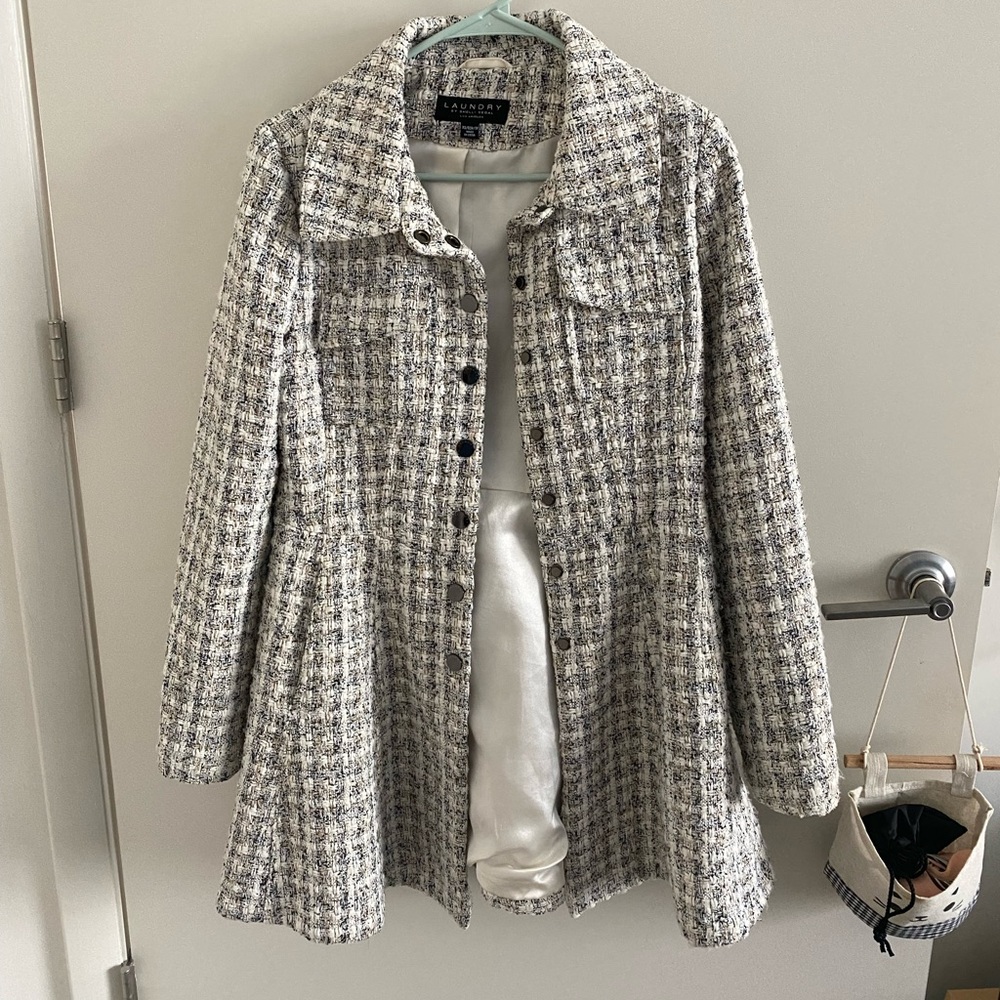 Laundry by Shelli Segal Women's Single-Breasted Skirted Tweed Coat